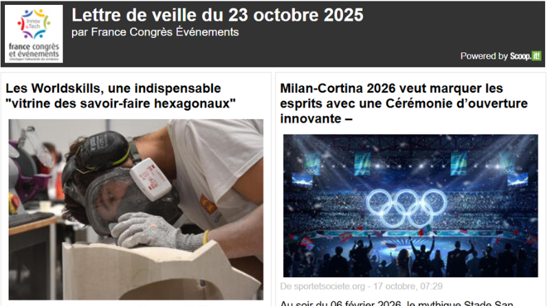 La lettre de veille du 23 octobre La lettre de veille du 23 octobre