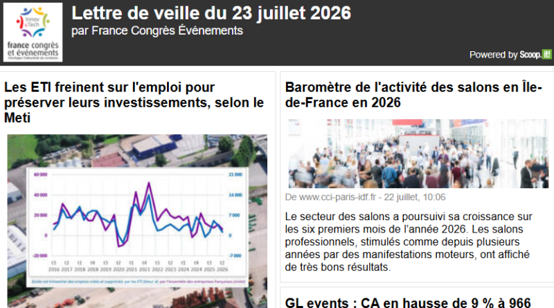 La lettre de veille du 23 juillet 2026 La lettre de veille du 23 juillet 2026